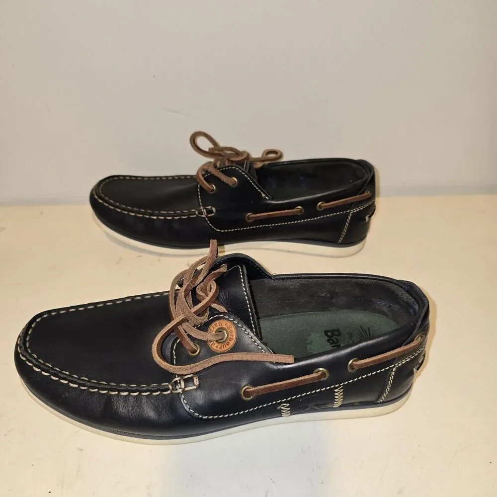 Barbour Capstan Deck /Boat Shoe Size 8, Soft Leather Black